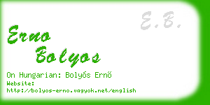 erno bolyos business card