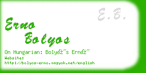 erno bolyos business card